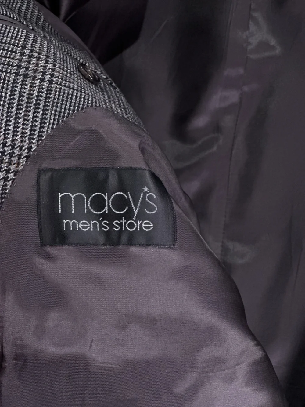 Lauren Ralph Lauren Blazer Two Button Double Vent Wool Plaid Grey 48L
